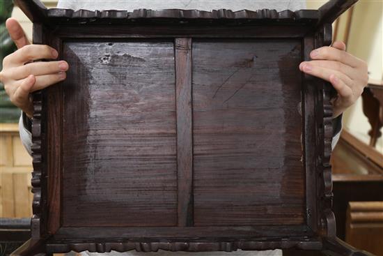 A nest of four Chinese rosewood tables, early 20th century W.42cm